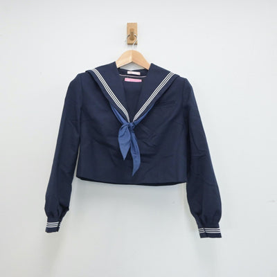 【中古】福岡県 元岡中学校 女子制服 3点（セーラー服・ジャンパースカート）sf017961