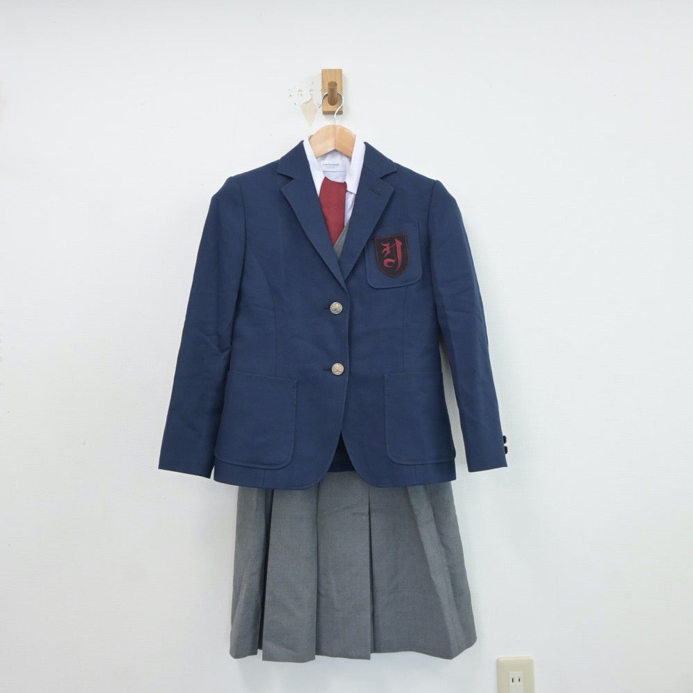 【中古】東京都 谷原中学校 女子制服 5点（ブレザー・シャツ・ベスト・スカート）sf017967