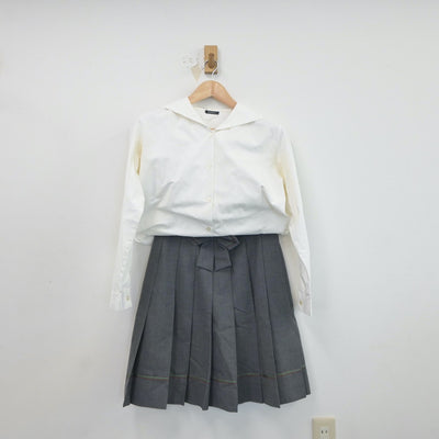 【中古】東京都 桜美林高等学校 女子制服 2点（シャツ・スカート）sf017969