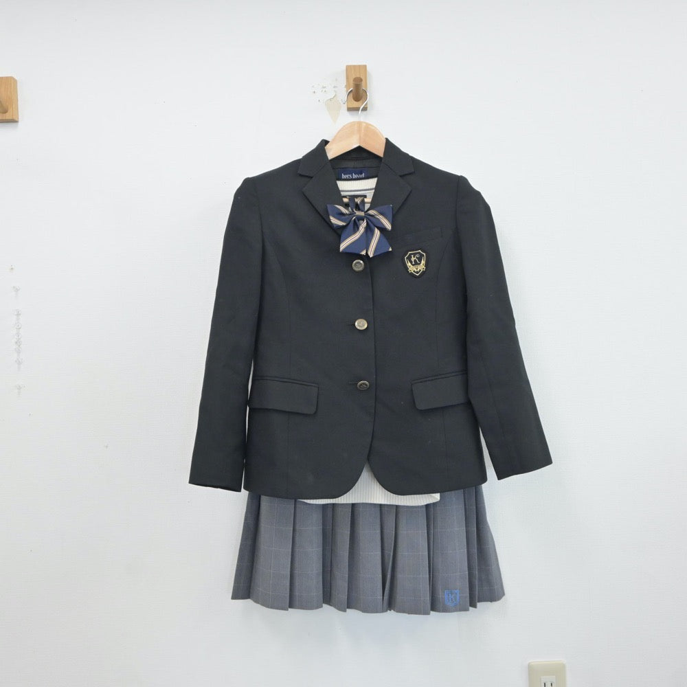 【中古】千葉県 船橋北高等学校 女子制服 5点（ブレザー・ニット・スカート）sf017970