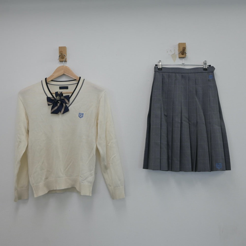 【中古】千葉県 船橋北高等学校 女子制服 5点（ブレザー・ニット・スカート）sf017970