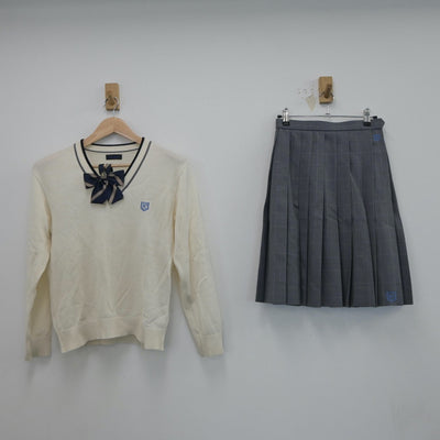 【中古】千葉県 船橋北高等学校 女子制服 5点（ブレザー・ニット・スカート）sf017970