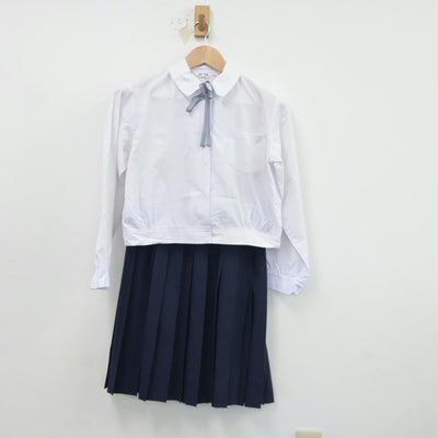 【中古】大阪府 石尾中学校 女子制服 3点（シャツ・スカート）sf017991