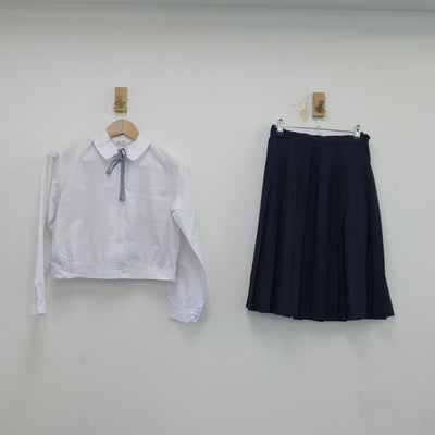 【中古】大阪府 石尾中学校 女子制服 3点（シャツ・スカート）sf017991