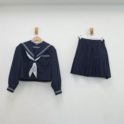 【中古】大阪府 石尾中学校 女子制服 3点（セーラー服・スカート）sf017992