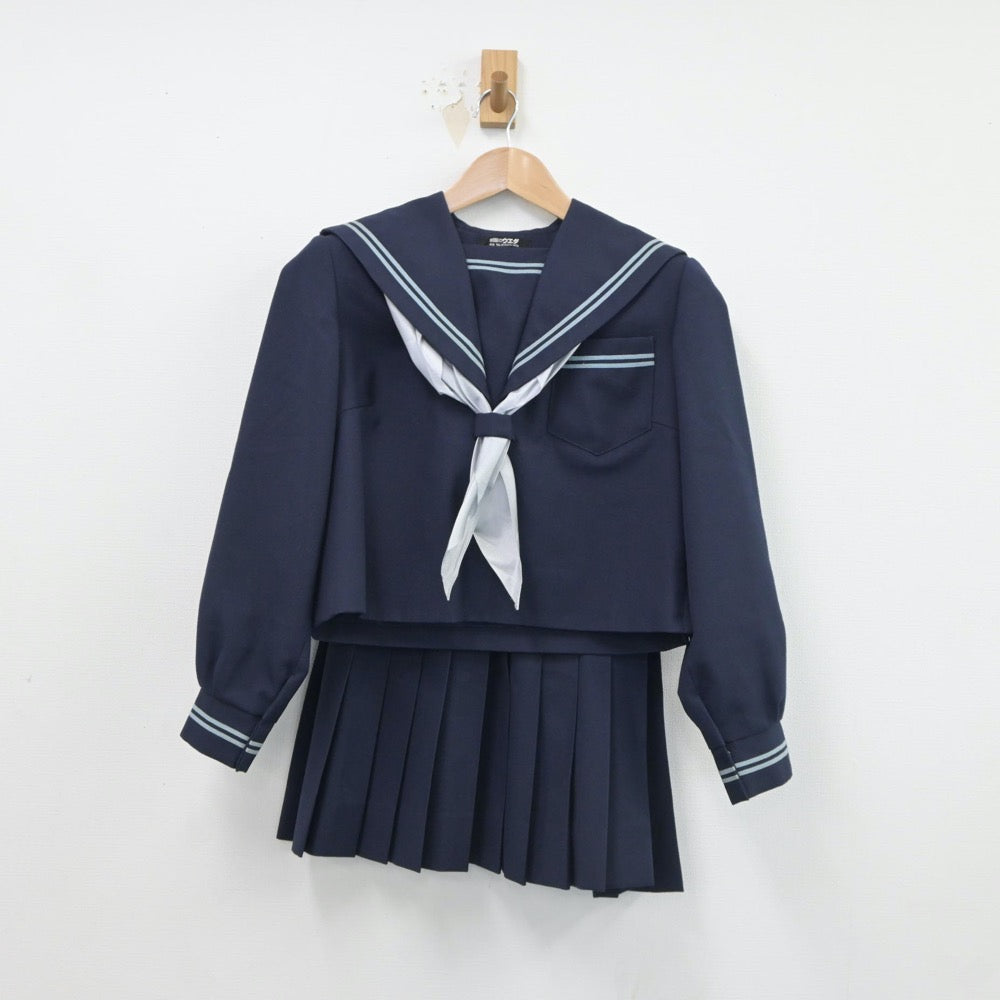 【中古】大阪府 石尾中学校 女子制服 3点（セーラー服・スカート）sf017993