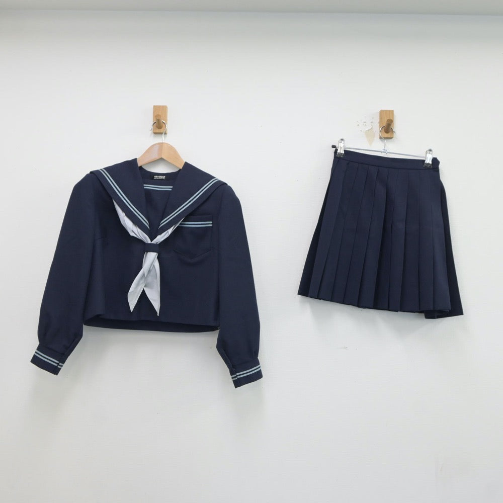 【中古】大阪府 石尾中学校 女子制服 3点（セーラー服・スカート）sf017993