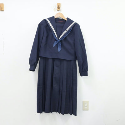 【中古】福岡県 香椎高等学校 女子制服 4点（セーラー服・スカート・ジャンパースカート）sf017995