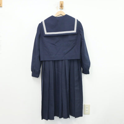 【中古】福岡県 香椎高等学校 女子制服 4点（セーラー服・スカート・ジャンパースカート）sf017995