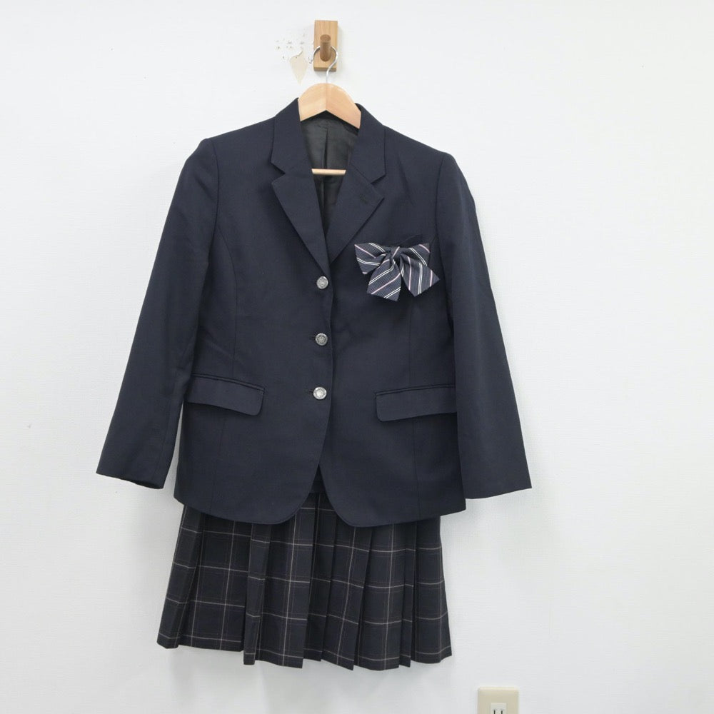 【中古】福岡県 須恵高等学校 女子制服 4点（ブレザー・スカート）sf018001