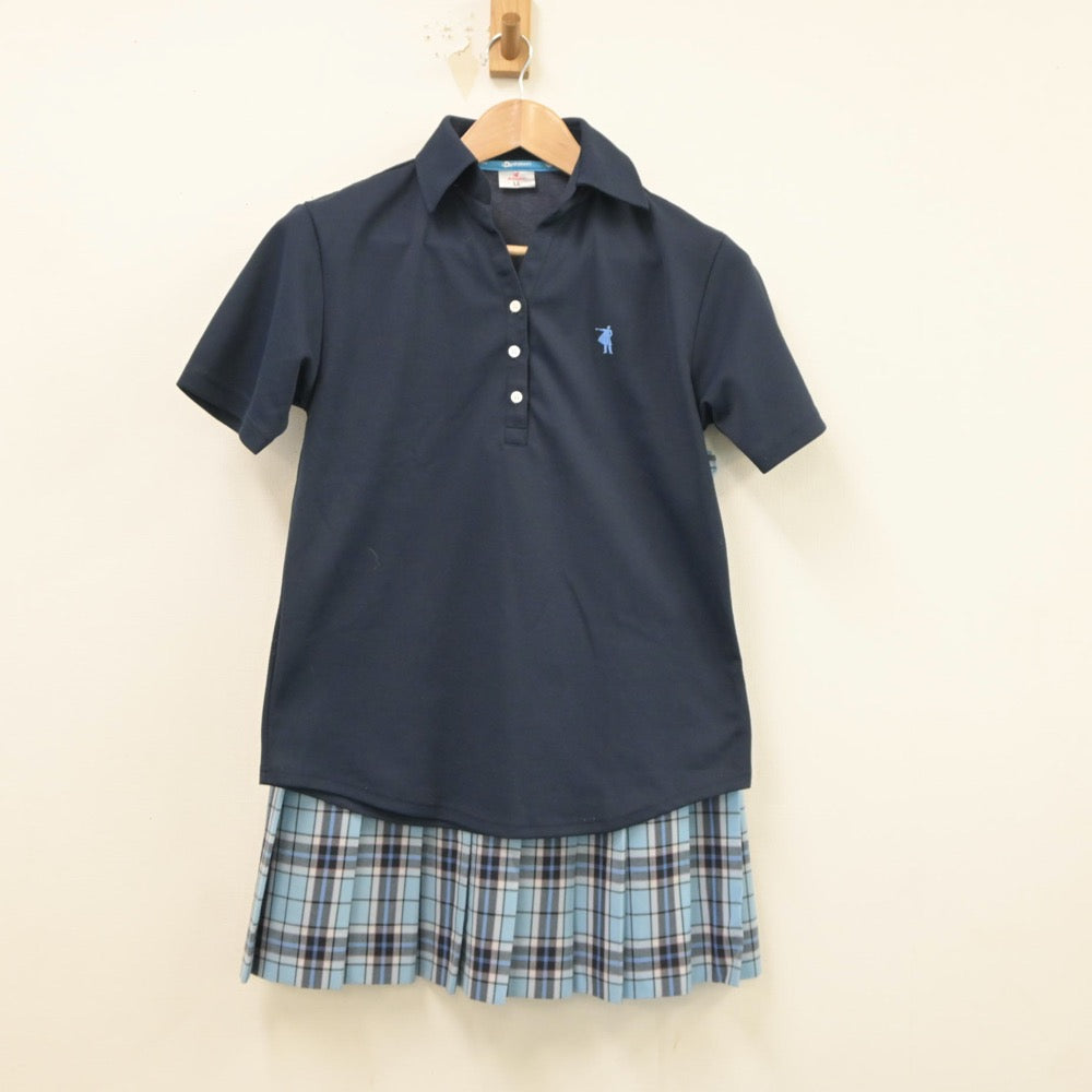 【中古】神奈川県 クラーク記念国際高等学校 女子制服 5点（シャツ・ニットベスト・スカート）sf018005