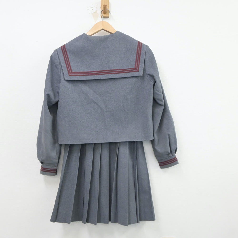 【中古】長野県 信明中学校 女子制服 4点（セーラー服・セーラー服・スカート）sf018011