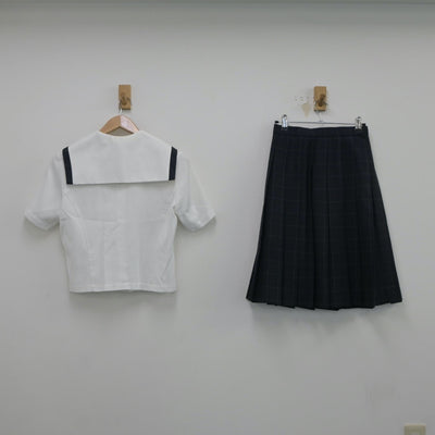 【中古】三重県 名張桔梗丘高等学校 女子制服 5点（セーラー服・ニットベスト・スカート）sf018016