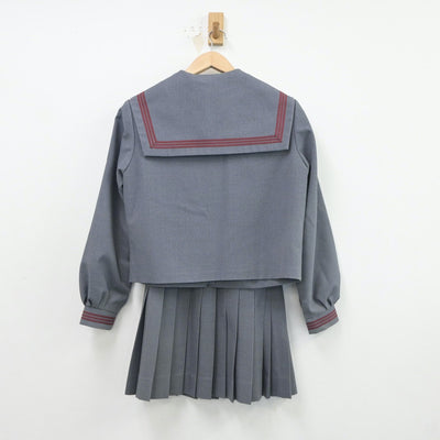 【中古】長野県 信明中学校 女子制服 3点（セーラー服・スカート）sf018019