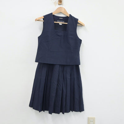 【中古】神奈川県 西中原中学校 女子制服 2点（ベスト・スカート）sf018025