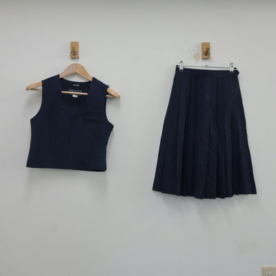 【中古】神奈川県 西中原中学校 女子制服 2点（ベスト・スカート）sf018025