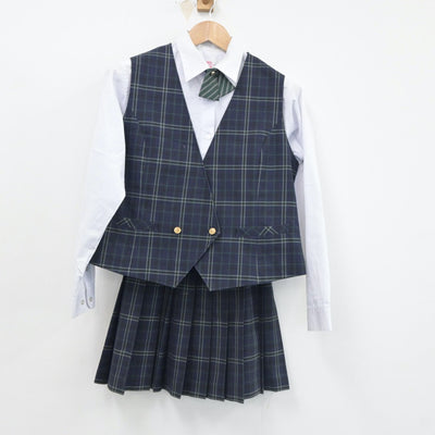 【中古】茨城県 高崎中学校 女子制服 5点（ブレザー・シャツ・ベスト・スカート）sf018027