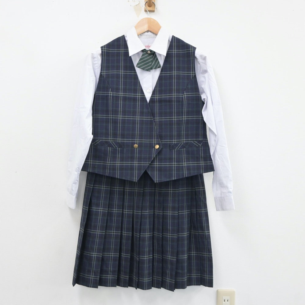 【中古】茨城県 高崎中学校 女子制服 5点（ブレザー・ベスト・シャツ・スカート）sf018034