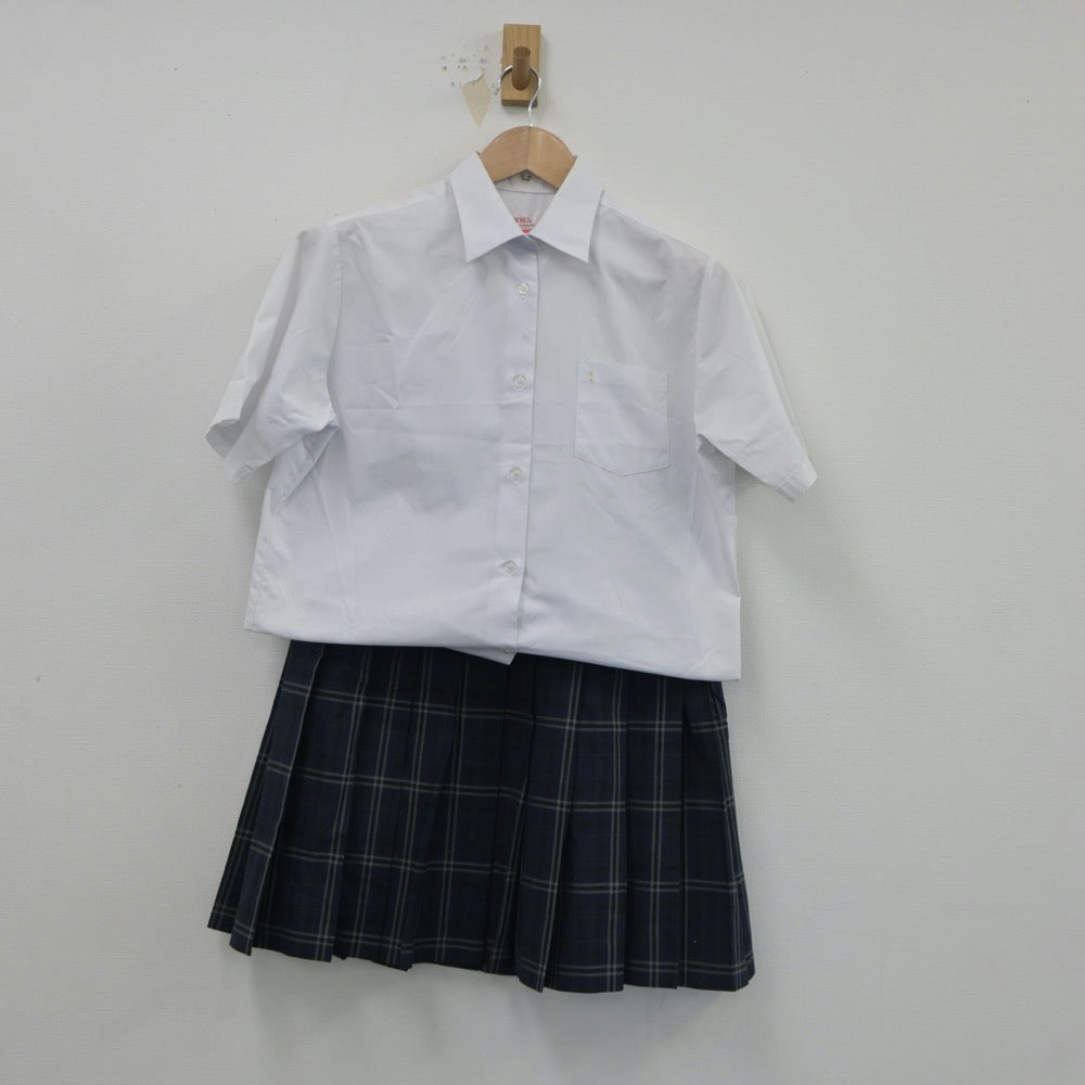 【中古】茨城県 高崎中学校 女子制服 2点（シャツ・スカート）sf018038