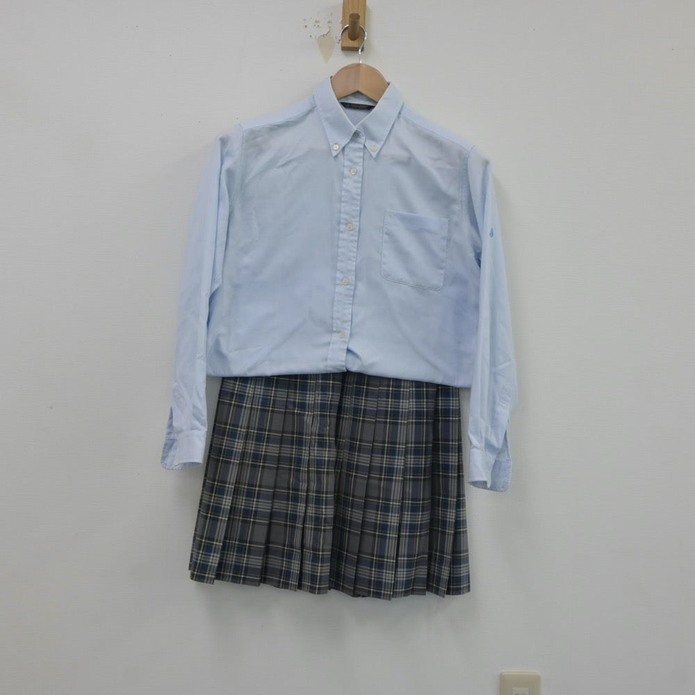 【中古】神奈川県 湘南学院高等学校 女子制服 4点（シャツ・ニットベスト・スカート）sf018040