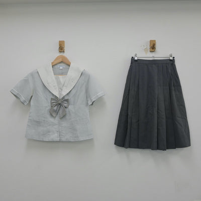 【中古】福岡県 九州国際大学附属高等学校 女子制服 5点（セーラー服・ニット・スカート）sf018053