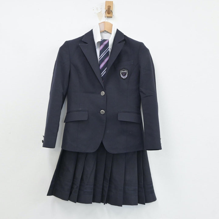 【中古】兵庫県 東洋大学附属姫路中学高等学校 女子制服 5点（ブレザー・シャツ・ニット・スカート）sf018058