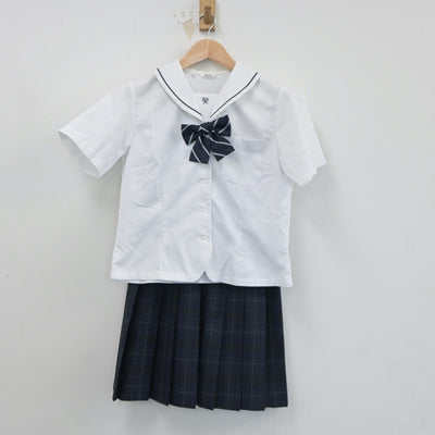 【中古】岡山県 玉野高等学校 女子制服 4点（シャツ・ニットベスト・スカート）sf018068