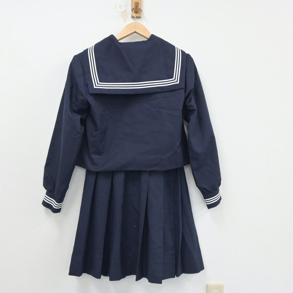 【中古】宮崎県 東郷学園中学校 女子制服 3点（セーラー服・スカート）sf018074