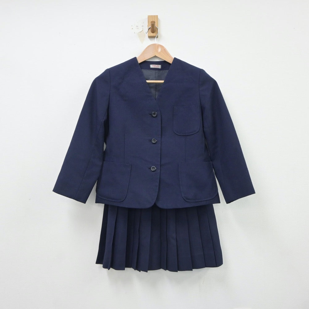 【中古】滋賀県 栗東西中学校 女子制服 3点（ブレザー・スカート・スカート）sf018075