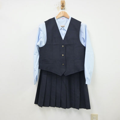 【中古】熊本県 熊本西高等学校 女子制服 5点（ブレザー・シャツ・ベスト・スカート）sf018082