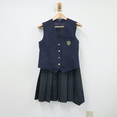 【中古】福岡県 第一薬科大学付属高等学校 女子制服 3点（ベスト・ニット・スカート）sf018090