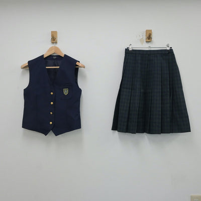 【中古】福岡県 第一薬科大学付属高等学校 女子制服 3点（ベスト・ニット・スカート）sf018090