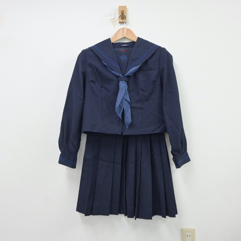 【中古】東京都 鶴川第二中学校 女子制服 3点（セーラー服・スカート）sf018093