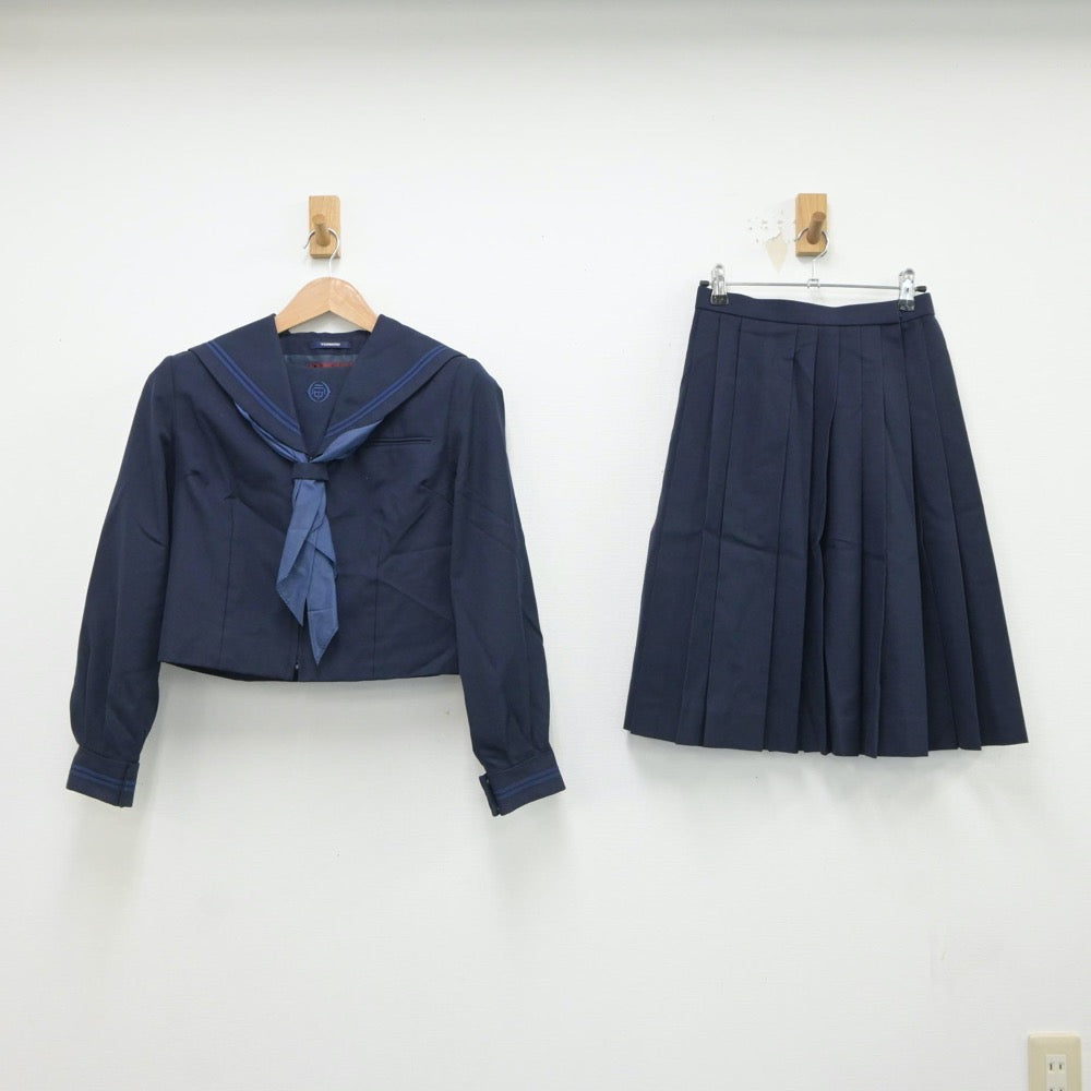 【中古】東京都 鶴川第二中学校 女子制服 4点（セーラー服・スカート）sf018094