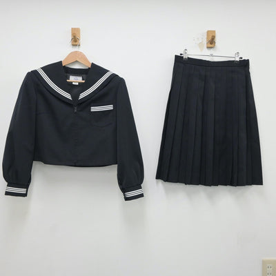 【中古】三重県 松阪高等学校 女子制服 2点（セーラー服・スカート）sf018102