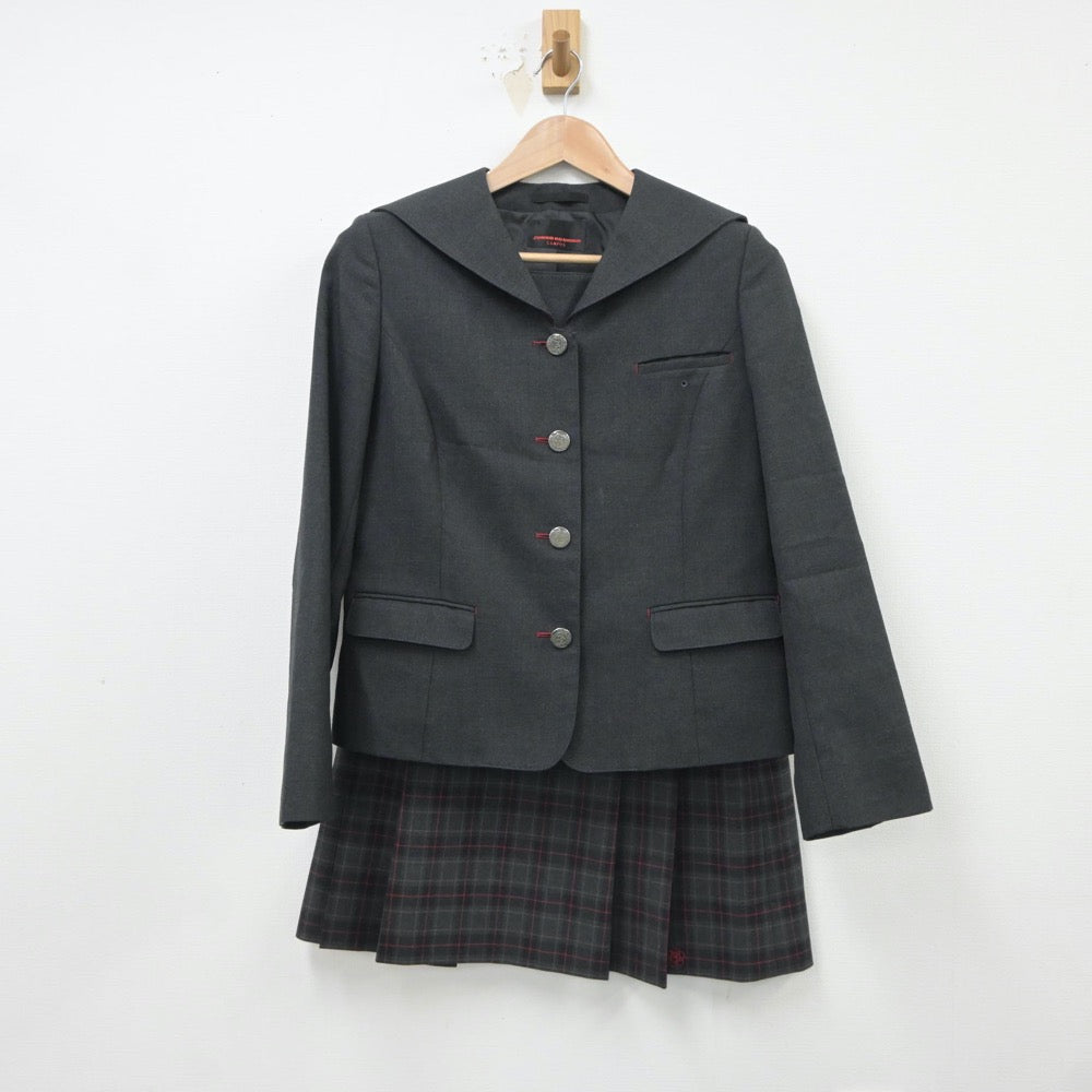 【中古】東京都 安田学園中学校 女子制服 2点（ブレザー・スカート）sf018109