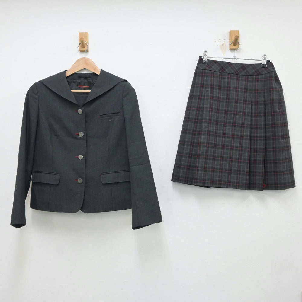 【中古】東京都 安田学園中学校 女子制服 2点（ブレザー・スカート）sf018109