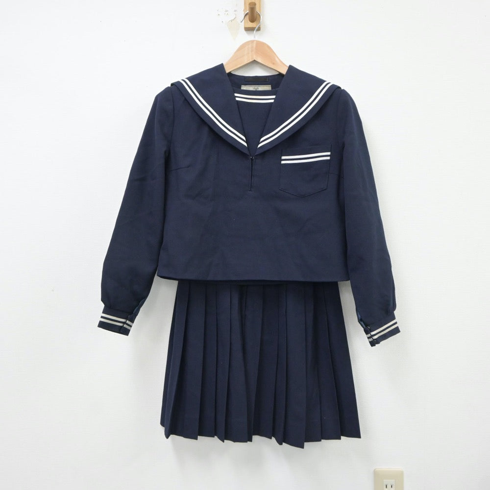 【中古】岡山県 足守中学校 女子制服 2点（セーラー服・スカート）sf018111