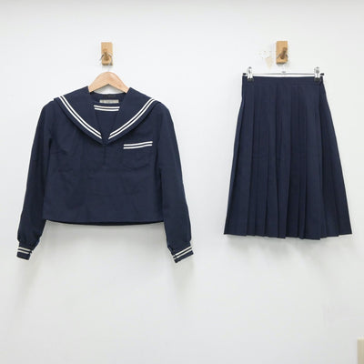 【中古】岡山県 足守中学校 女子制服 2点（セーラー服・スカート）sf018111