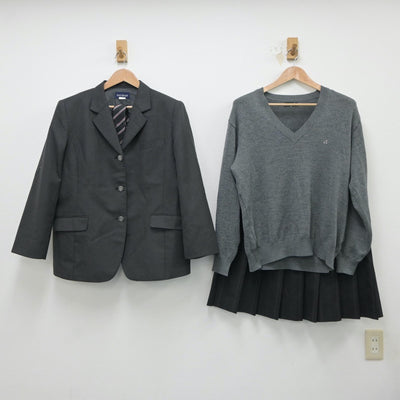 【中古】栃木県 小山北桜高等学校 女子制服 4点（ブレザー・ニット・スカート）sf018114