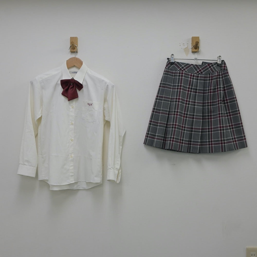 【中古】京都府 京都外大西高等学校 女子制服 5点（ブレザー・シャツ・スカート）sf018123