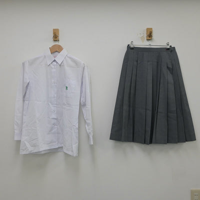 【中古】埼玉県 青木中学校 女子制服 2点（シャツ・スカート）sf018139