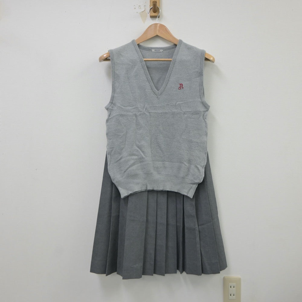 【中古】埼玉県 青木中学校 女子制服 2点（ベスト・スカート）sf018141