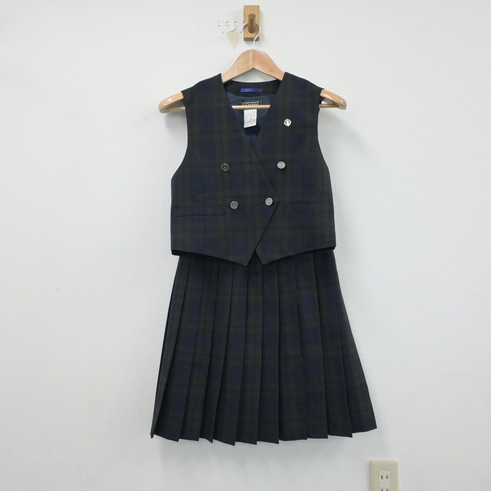 【中古】北海道 北海道釧路東高等学校 女子制服 5点（ブレザー・ベスト・スカート）sf018145