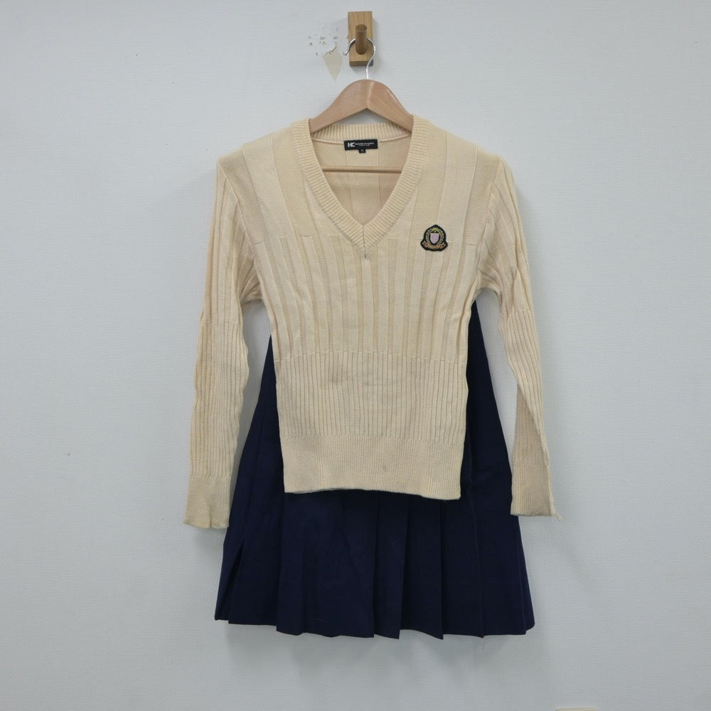 【中古】埼玉県 山村学園高等学校 女子制服 4点（ブレザー・ニット・スカート）sf018148