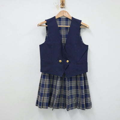 【中古】埼玉県 山村学園高等学校 女子制服 3点（ベスト・ニット・スカート）sf018149