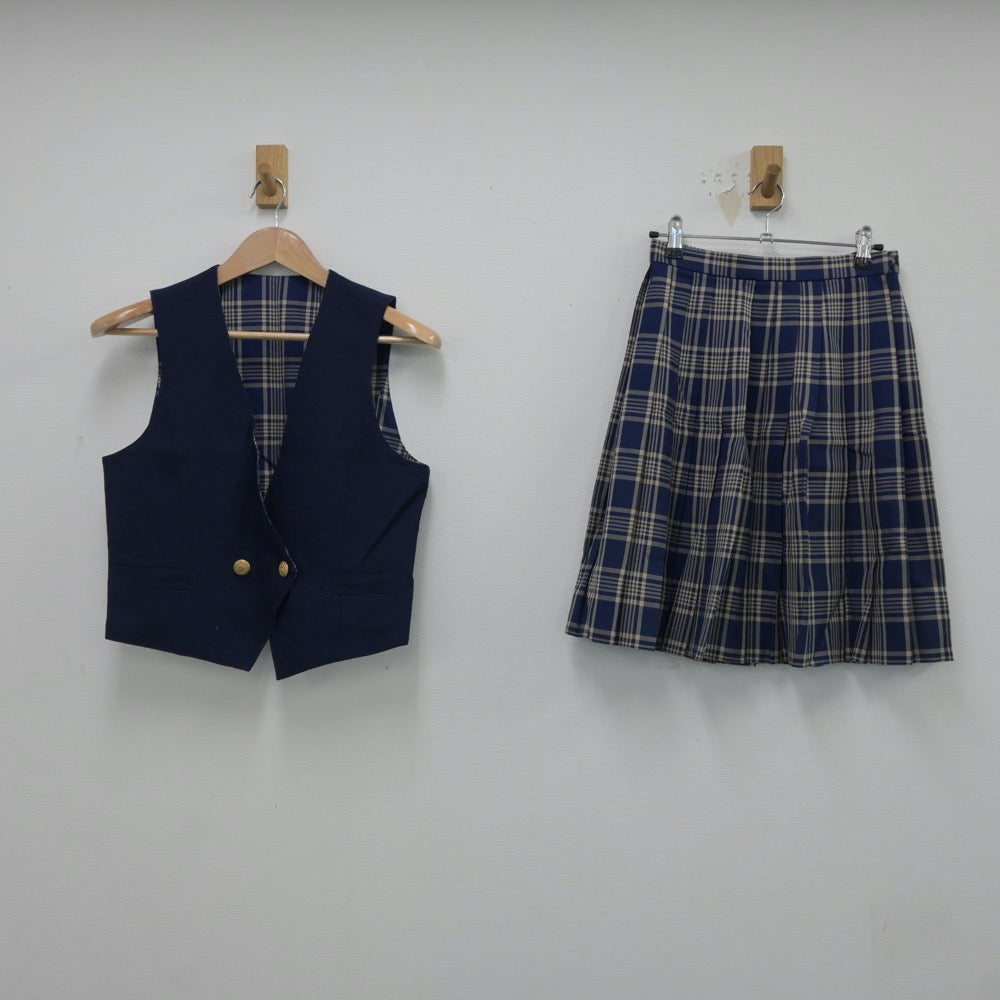 【中古】埼玉県 山村学園高等学校 女子制服 3点（ベスト・ニット・スカート）sf018149