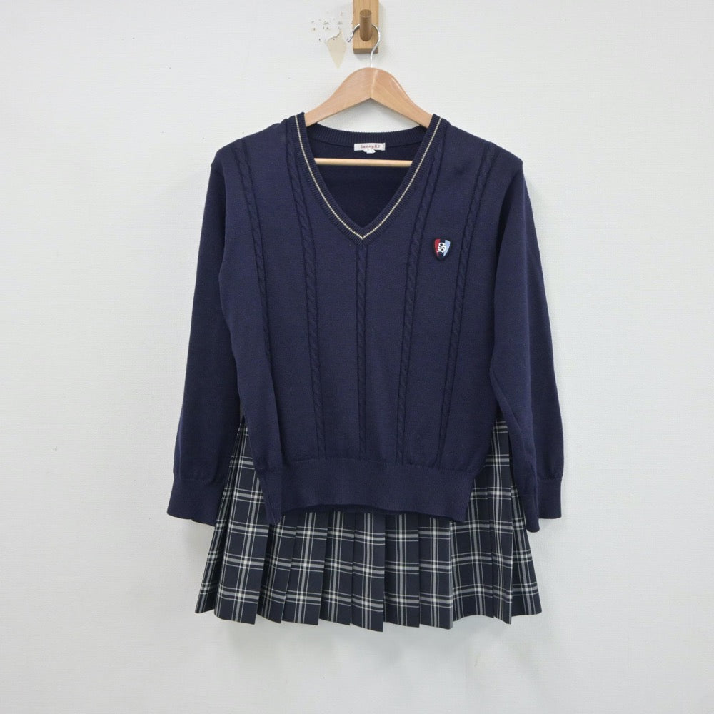 【中古】岡山県 西大寺高等学校 女子制服 2点（ニット・スカート）sf018152