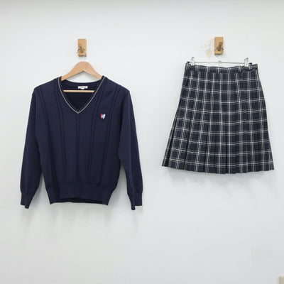 【中古】岡山県 西大寺高等学校 女子制服 2点（ニット・スカート）sf018152