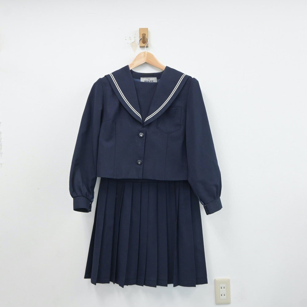 【中古】群馬県 豊岡中学校 女子制服 2点（セーラー服・スカート）sf018182